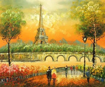 PARIS Eiffelturm freihändig Ölgemälde